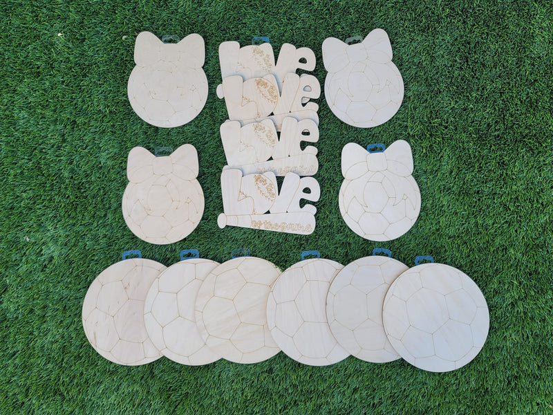 Sports Themed Wooden Shapes