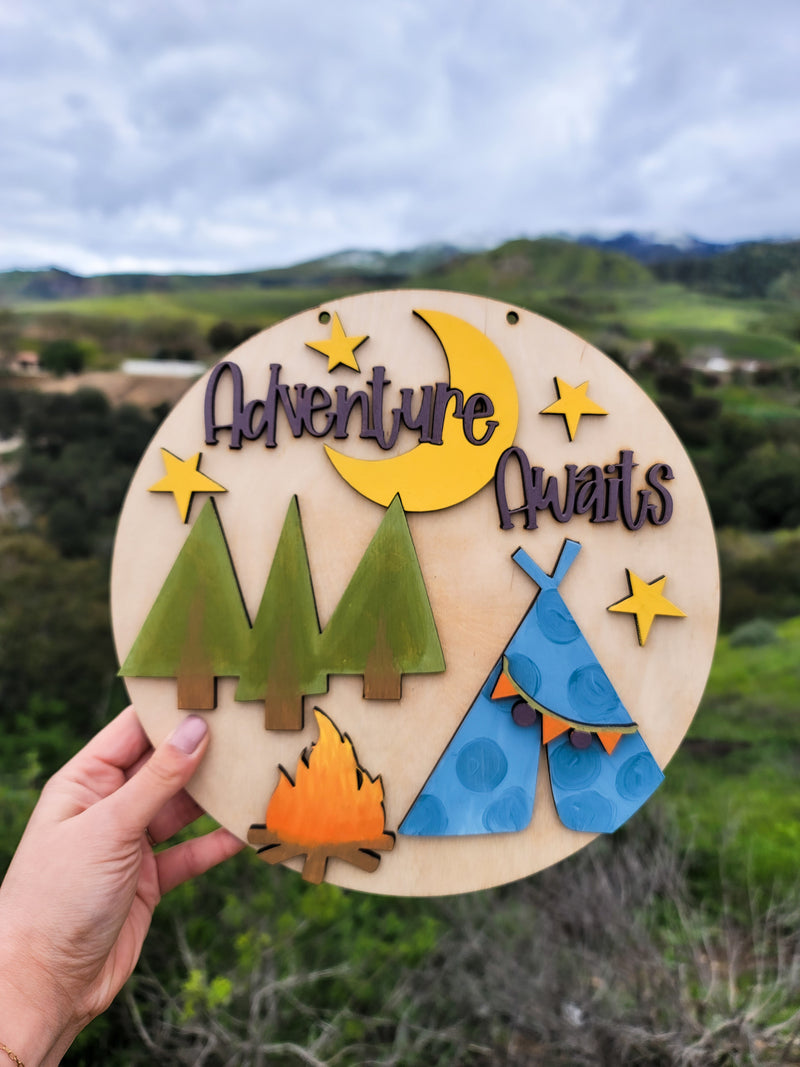 Adventure Awaits Sign 10 Inches