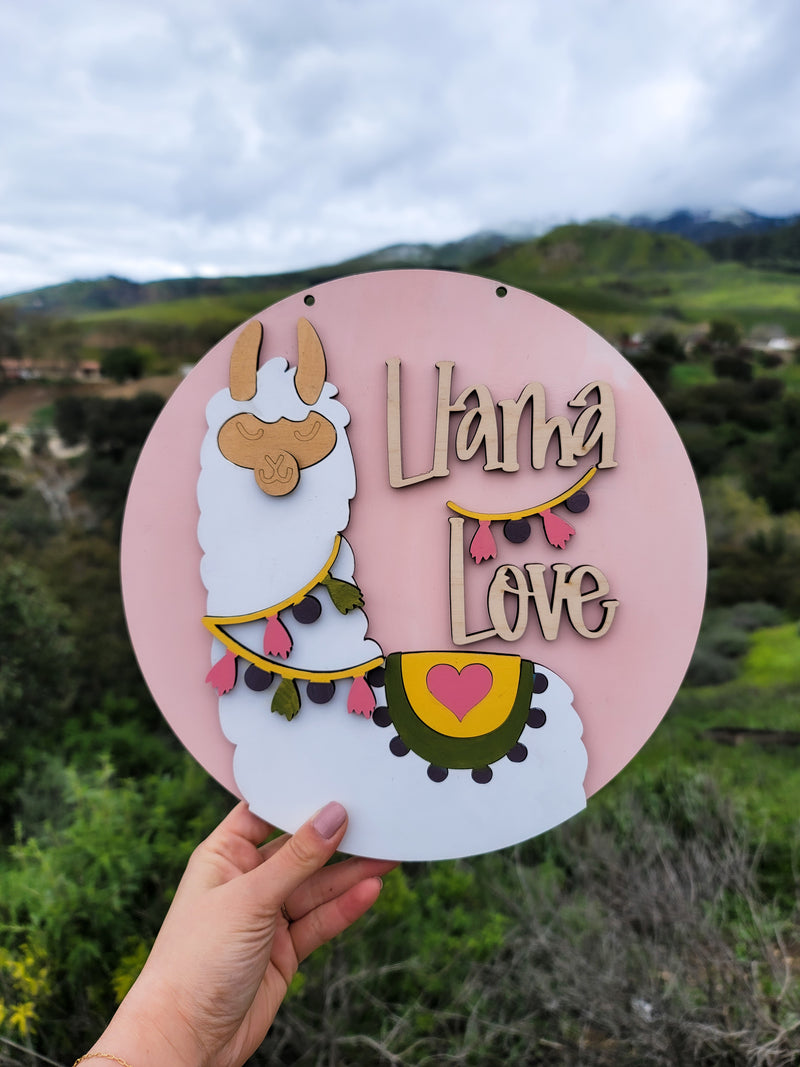 Llama Sign 10 Inches