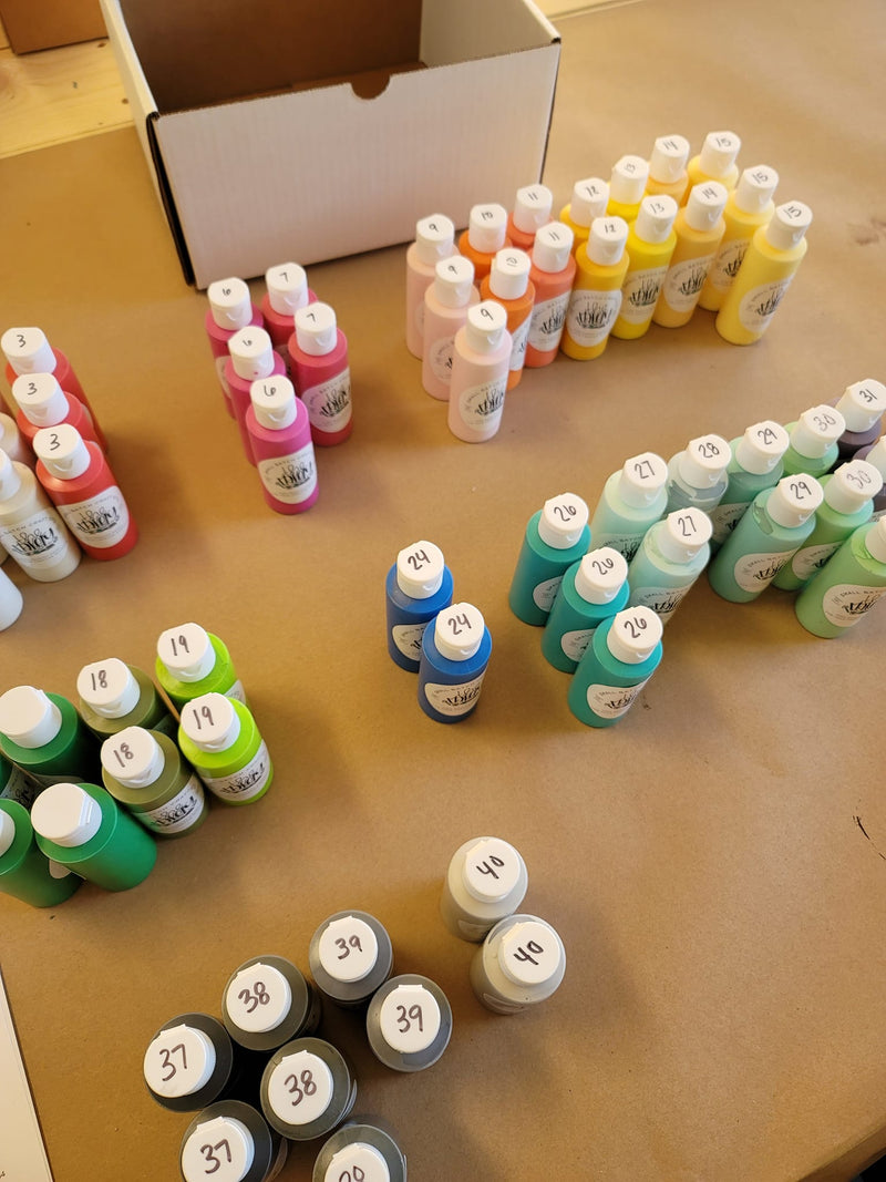Full Paint Set 40+ Colors - 1 Ounce Squeeze Bottles