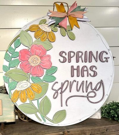 SPRING HAS SPRUNG (with flowers) 22 Inch Round