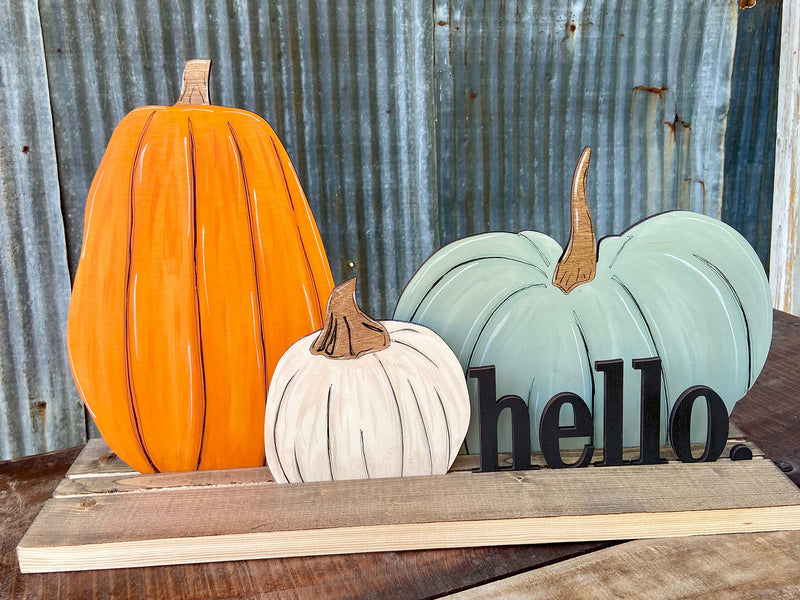 Hello Pumpkin Trio on Stand