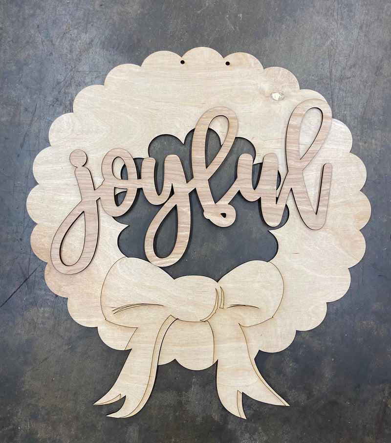 Joyful Wreath Round Sign