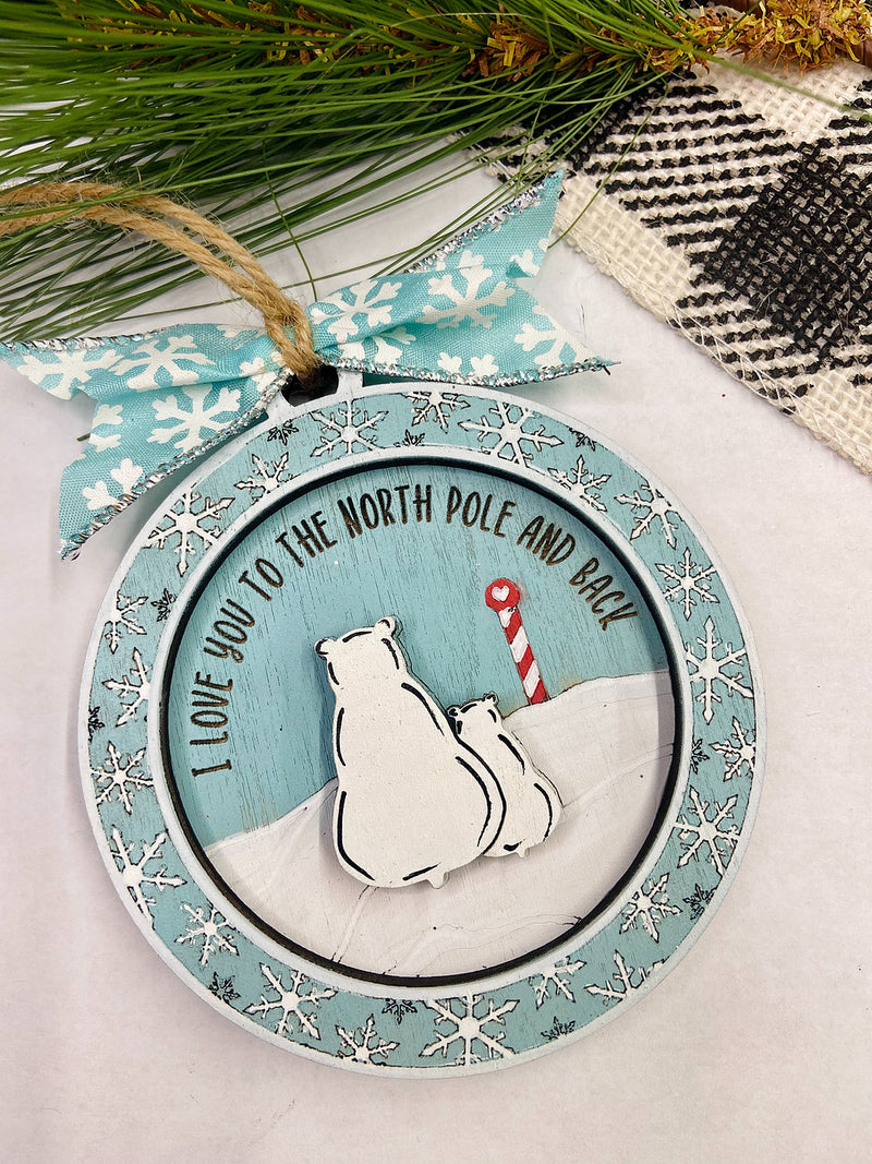 I love you to the North Pole and Back Ornament