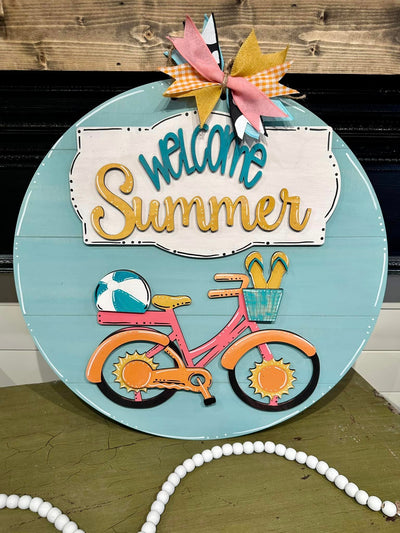 Welcome Summer with Bicycle 18 Inch Round